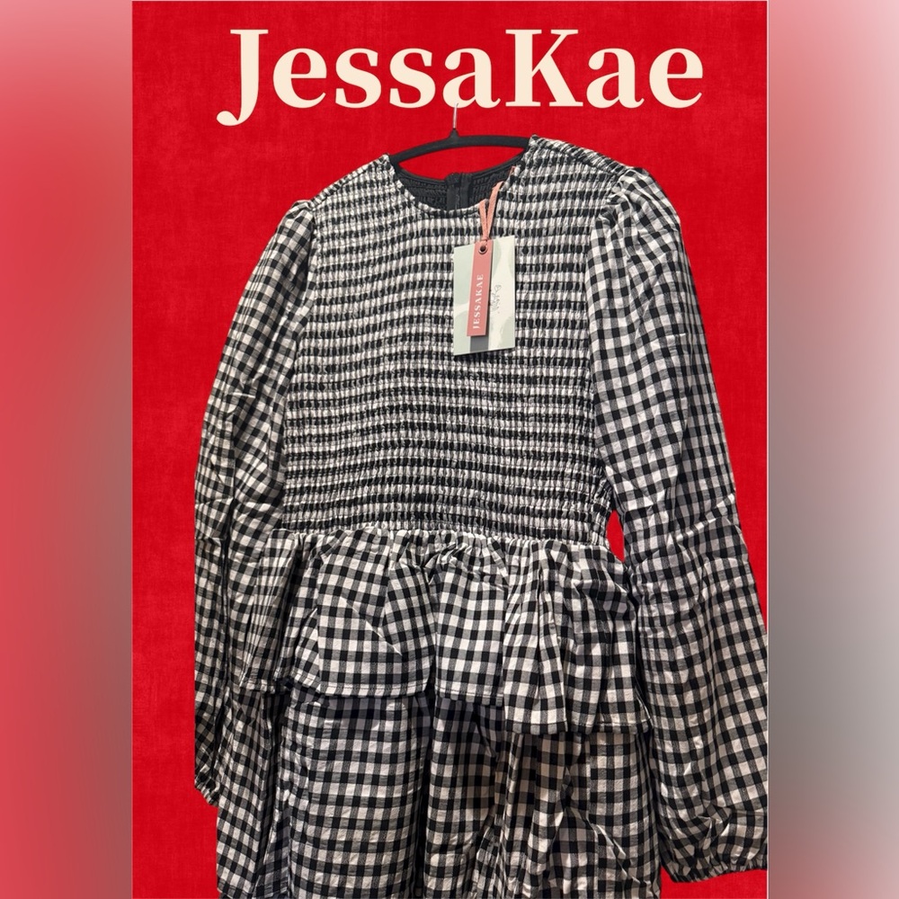 JessaKae Gather Smocked Gingham Dress - NWT - Picture 6 of 9